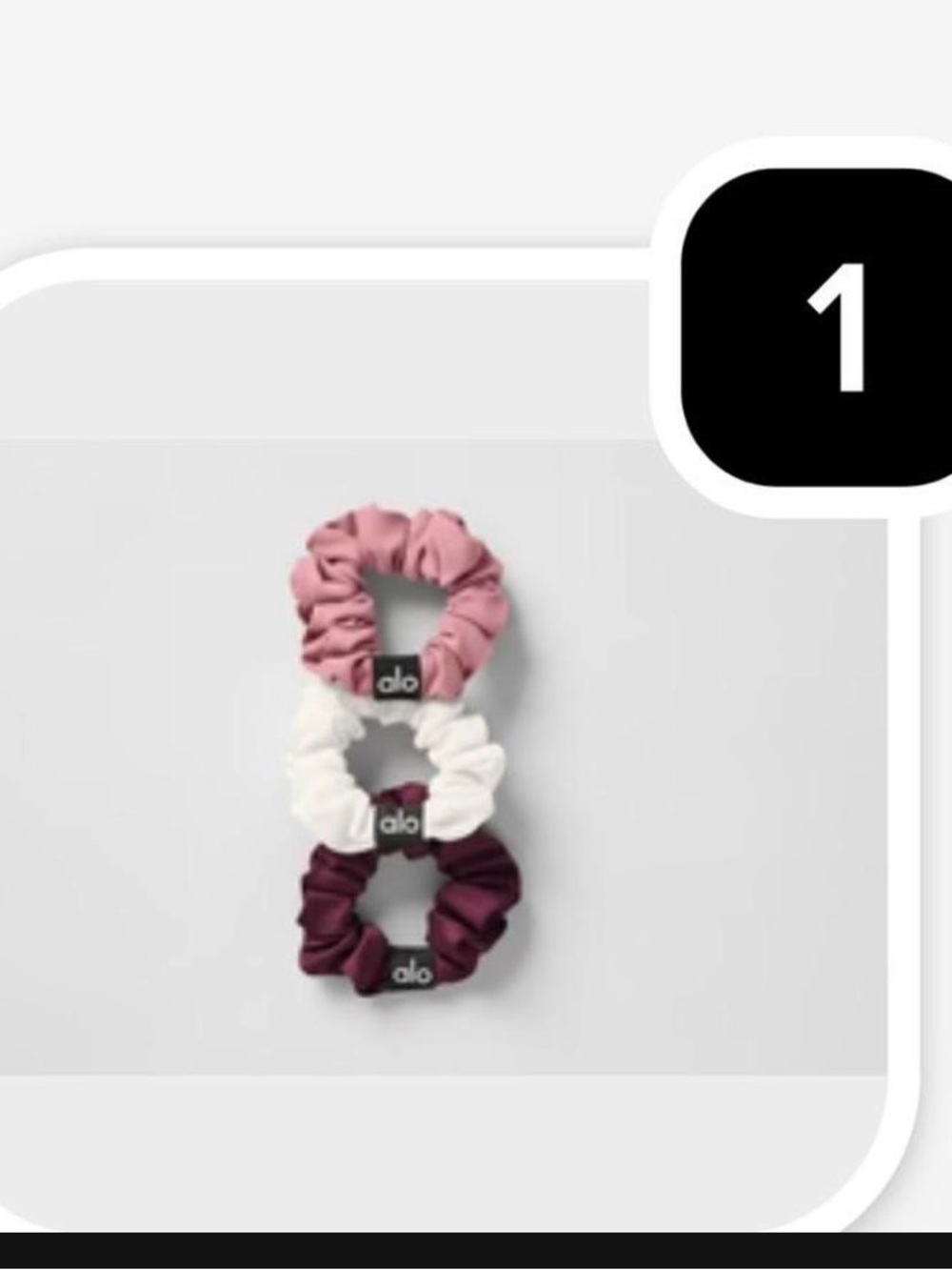 Alo Yoga Trio Satin Scrunchie Set - Pink, White, Burgundy